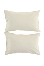 CHRISTY Pure Cotton Percale Standard Pillowcase Pair in Beige