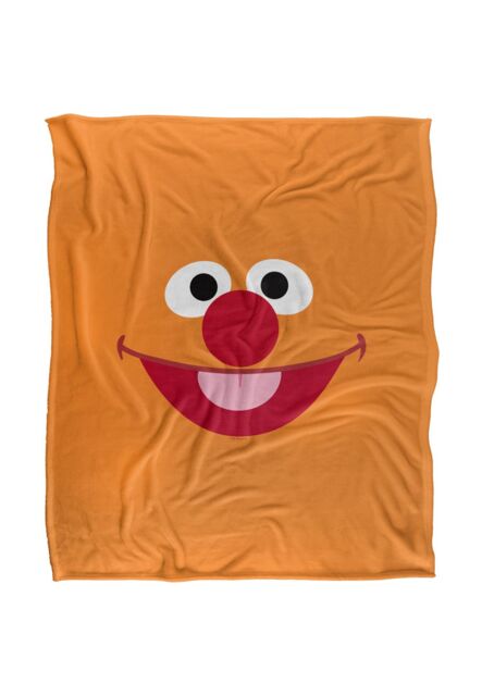 Sesame Street Ernie Face Silky Touch Super Soft Throw Blanket 152 X 127 cm in White - image 1