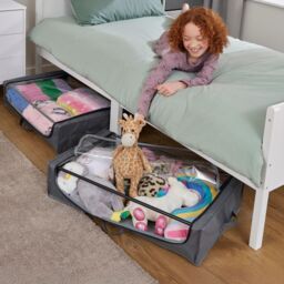 Liberty House Toys Underbed Storage Cart with Wheels (Pack of 2) in Grey - thumbnail 2