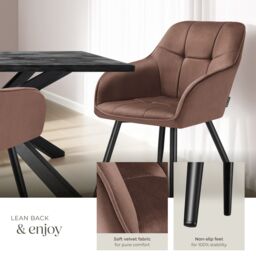 tectake Dining Chair Marilyn Per Piece - Brown/Black in Brown - Size: 1 Pack - thumbnail 4