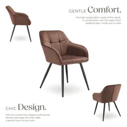 tectake Dining Chair Marilyn Per Piece - Brown/Black in Brown - Size: 1 Pack - thumbnail 3
