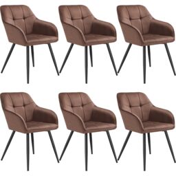 tectake Dining Chair Marilyn Per Piece - Brown/Black in Brown - Size: 1 Pack - thumbnail 1