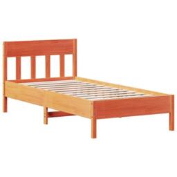 Berkfield Home Bed Frame without Mattress Wax Brown 100x200 cm Solid Wood Pine - thumbnail 1