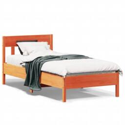 Berkfield Home Bed Frame without Mattress Wax Brown 100x200 cm Solid Wood Pine - thumbnail 2