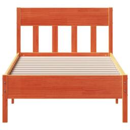 Berkfield Home Bed Frame without Mattress Wax Brown 100x200 cm Solid Wood Pine - thumbnail 4