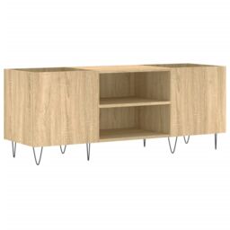 Berkfield Home Record Cabinet Sonoma Oak 121x38x48 cm Engineered Wood in Brown - Size: 121 x 38 x 48 cm - thumbnail 2