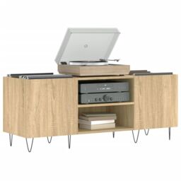 Berkfield Home Record Cabinet Sonoma Oak 121x38x48 cm Engineered Wood in Brown - Size: 121 x 38 x 48 cm - thumbnail 3