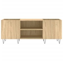 Berkfield Home Record Cabinet Sonoma Oak 121x38x48 cm Engineered Wood in Brown - Size: 121 x 38 x 48 cm - thumbnail 4