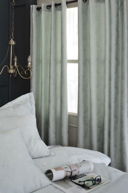 "The Lyndon Company Versailles Eyelet Pair of Curtains - Jacquard Lined - 72"" or 90"" Drop - Deyongs 1846 - Size: 168 cm width x 229 cm drop" - image 1