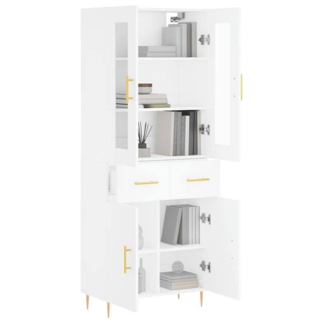 Berkfield Home Highboard White 69.5x34x180 cm Engineered Wood - image 1