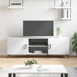 Berkfield Home TV Cabinet White 150x30x50 cm Engineered Wood - Size: 150 x 30 x 50 cm - thumbnail 2