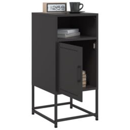 Berkfield Home Bedside Cabinets 2 pcs Black 36x39x78 cm Steel - Size: 36 x 39 x 78 cm - thumbnail 3