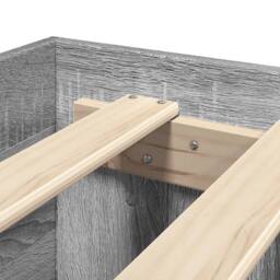 Berkfield Home Bed Frame with Headboard without Mattress Grey Sonoma 120x190 cm - Size: Small Double - thumbnail 9