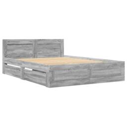 Berkfield Home Bed Frame with Headboard without Mattress Grey Sonoma 120x190 cm - Size: Small Double - thumbnail 3