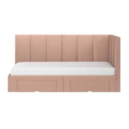 Flair Harley Corner Fabric Bed Frame with Storage Drawers in Pink - Size: Single - thumbnail 6