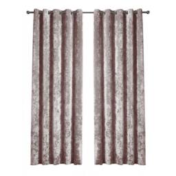 Snug City Crushed Velvet Eyelet Curtains Luxurious Finish for Contemporary Homes in Pink - Size: 168 cm width x 183 cm drop - thumbnail 2