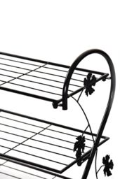 Living and Home Metal 4 Tier S-Shape Shoe Rack Shoe Storage Organizer Plant Stand in Black - thumbnail 4