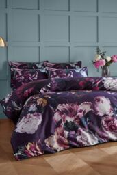 Paoletti Cordelia Floral 100% Cotton Duvet Cover Set - Size: Double - thumbnail 1