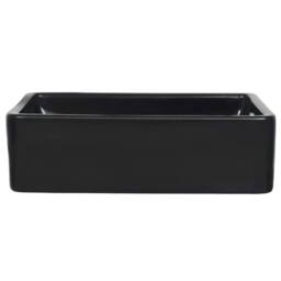 Berkfield Home Basin Ceramic Rectangular Black 41x30x12 cm - Size: 41 x 30 x 12 cm - thumbnail 5