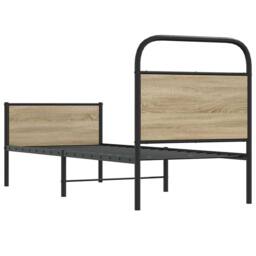 Berkfield Home Elegant Bed Frame without Mattress 80x200 cm Sonoma Oak Engineere in Brown - thumbnail 7