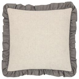 Paoletti Linen Renata Floral Printed Ruffle Cushion - Size: 50 cm x 50 cm - thumbnail 3