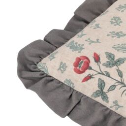 Paoletti Linen Renata Floral Printed Ruffle Cushion - Size: 50 cm x 50 cm - thumbnail 5