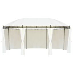 Berkfield Home Gazebo Cream White 530x350x265 cm in Beige - Size: 530 x 350 x 265 cm - thumbnail 2