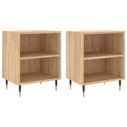 Berkfield Home Bedside Cabinets 2 pcs Sonoma Oak 40x30x50 cm Engineered Wood in Brown - Size: 40 x 30 x 50 cm - thumbnail 1