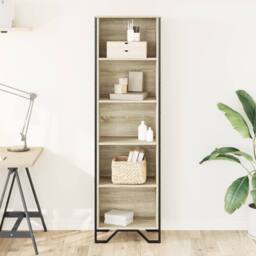 Berkfield Home Modern Bookcase Sonoma Oak 50x31x169 cm Engineered Wood in Light Tan - Size: 50 x 31 x 169 cm - thumbnail 1