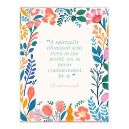 "Artery8 Wall Art Print Hinduism Illuminated Soul Bhaskarananda Hindu Quote Floral Poster - Size: W24"" x H32""" - thumbnail 1