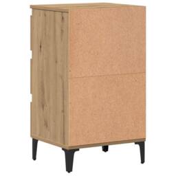 Berkfield Home Classic Bed Cabinet with Metal Legs Artisan Oak 40x35x69 cm in Brown - Size: 40 x 35 x 69 cm - thumbnail 7