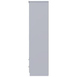 Ready Assembled 2 U Windsor Tall Triple 2 Drawer Mirror + Drawer Wardrobe (Ready Assembled) in Mid Grey - thumbnail 2
