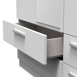 Ready Assembled 2 U Windsor Tall Triple 2 Drawer Mirror + Drawer Wardrobe (Ready Assembled) in Mid Grey - thumbnail 7