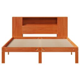 Berkfield Home Bookcase Bed without Mattress Wax Brown 135x190 cm Doouble Solid Wood Pine - thumbnail 4