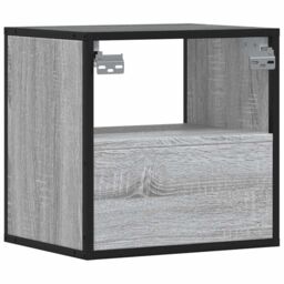 Berkfield Home Wall-mounted Bedside Cabinet Grey Sonoma 40x31x39.5 cm - thumbnail 7