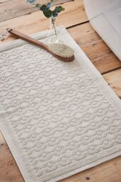 Murmur 'Stella' Cotton Percale Bath Mat in Cream - thumbnail 2
