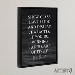 "Artery8 Slate Quote Winning Bear Bryant Framed Canvas Wall Art Print in Grey - Size: W12"" x H16""" - thumbnail 2