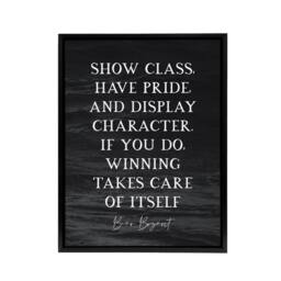 "Artery8 Slate Quote Winning Bear Bryant Framed Canvas Wall Art Print in Grey - Size: W12"" x H16""" - thumbnail 1