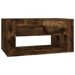 Berkfield Home Coffee Table Smoked Oak 80x50x40 cm Engineered Wood in Brown - Size: 80 x 50 x 40 cm - thumbnail 2