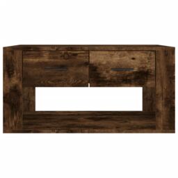 Berkfield Home Coffee Table Smoked Oak 80x50x40 cm Engineered Wood in Brown - Size: 80 x 50 x 40 cm - thumbnail 6