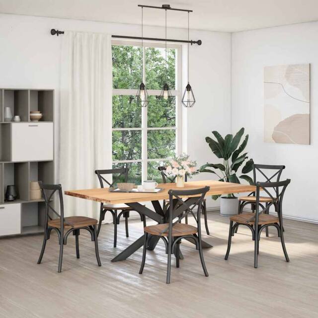 Berkfield Home Dining Table Leg Spider Shape Anthracite 150x78x(72-73) cm Steel in Dark Grey - image 1