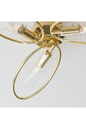 Netlighting Amari Multi Arm Glass Semi Flush Ceiling Lamp Polished Brass Plate Glass in Gold - thumbnail 6