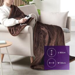 Emperial Electric Heated Throw Blanket in Brown - Size: 130 cm x160 cm - thumbnail 7