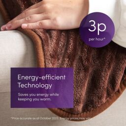 Emperial Electric Heated Throw Blanket in Brown - Size: 130 cm x160 cm - thumbnail 4