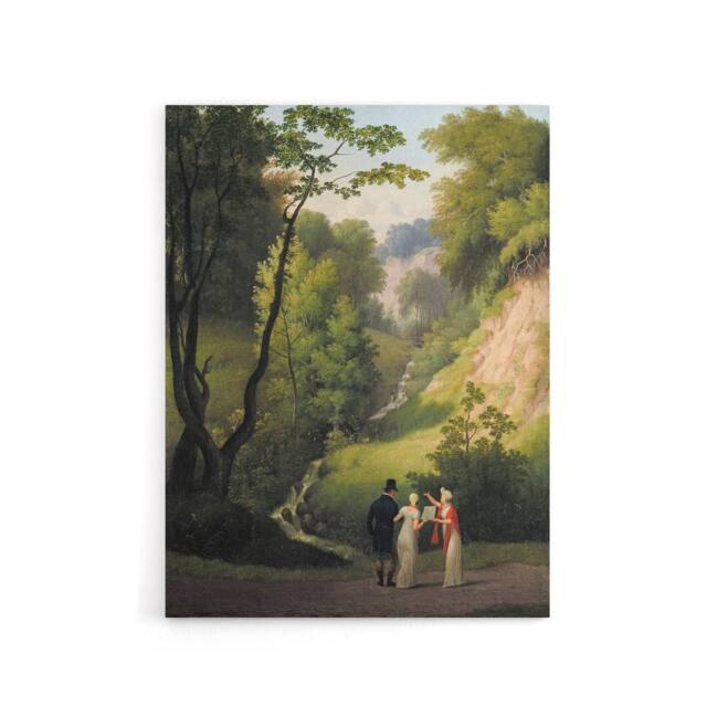 "Artery8 CW Eckersberg The Devil's Cleft at Liselund Manor Canvas Art Print in Green - Size: W12"" x H16""" - image 1