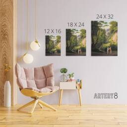 "Artery8 CW Eckersberg The Devil's Cleft at Liselund Manor Canvas Art Print in Green - Size: W12"" x H16""" - thumbnail 4