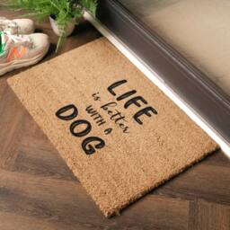Artsy Mats Life Is Better With A Dog Doormat (60 x 40cm) in Brown - Size: 40 cm x 60 cm - thumbnail 2