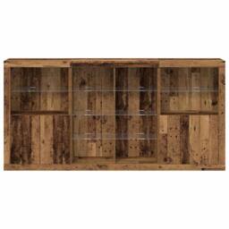 Berkfield Home Sideboard with LED Lights Old Wood 202x37x100 cm Engineered Wood in Brown - Size: 202 x 37 x 100 cm - thumbnail 6