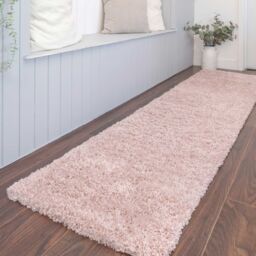 Kukoon Blush Pink Super Soft Shaggy Rug in Baby Pink - Size: 60 cm x 110 cm - thumbnail 4