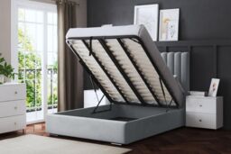 DS Living Evangaline Silver Panel Ottoman Bed with Headboard - Size: Double - thumbnail 4